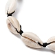 Bracelet de cheville en perles tressées en coquillage naturel avec perles turquoise synthétiques AJEW-AN00561-02-2