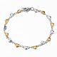 Set di gioielli a due anelli in acciaio inossidabile con catena a cuore SJEW-H103-12GP-2