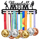 Porta medaglie da baseball superdant espositore per medaglie da baseball femminile supporto a parete in metallo cordino supporto per espositore per nastro ganci facili da appendere per 40+ medaglie regalo per la mamma atleti femminili ODIS-WH0021-814-1