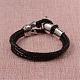 Braided Leather Cord Bracelets BJEW-L605-38-2