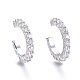 Brass Micro Pave Clear Cubic Zirconia Cuff Earrings X-EJEW-I249-14P-1