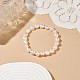 Bracelet extensible en perles de keshi baroque naturel pour femme BJEW-JB08910-4