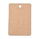 空白のクラフト紙のヘア クリップ表示カード  長方形  バリーウッド  10x7x0.05cm  穴：7.5mm CDIS-G005-14-2