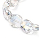 Electroplate Glass Square Beads Stretch Bracelet for Teen Girl Women BJEW-JB06873-3