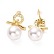 Simbolo femminile con zirconi trasparenti e orecchini pendenti con perle di plastica EJEW-A072-07LG-2