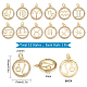 SUNNYCLUE 1 Box 12 Styles Zodiac Charm Rhinestone Zodiac Charms Micro Pave Cubic Zirconia Charms Round Metal Brass Hollow Charm for Jewelry Making Charms Necklaces DIY Necklace Bracelet Earring Crafts KK-SC0003-02-2