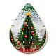 クリスマステーマのアクリルパーツ  ティアドロップ  クリスマスツリー  47.5x35x2.5mm  穴：1.8mm MACR-C024-01B-1