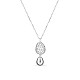 TINYSAND 925 Sterling Silver Cubic Zirconia Drop Pendant Necklaces TS-N322-S-1