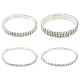 4 pièces 3 ensembles de bracelet extensible de tennis en laiton avec strass de style pour petite amie BJEW-FS0001-06-1
