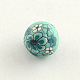 Perles en pâte polymère avec motif de fleurs manuelles CLAY-Q175-05-1