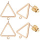 Beebeecraft 1 Box 20Pcs Triangle Stud Earring Findings 18K Gold Plated Triangle Earring Post with Loop and 20Pcs Butterfly Earring Backs for DIY Jewelry Making KK-BBC0007-19-1