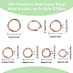 Sunnyclue 720 pièces 6 styles 304 anneaux de saut en acier inoxydable STAS-SC0006-09-2