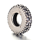 Antique Silver Plated Thai 925 Sterling Silver Micro Pave Cubic Zirconia Bead Spacers CPDL-E037-26D-2