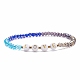 Bracelet extensible word love en acrylique avec perles de verre pour femme BJEW-JB08105-4