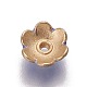 合金エナメルビーズキャップ  6花びら  ライトゴールド  藤紫色  8x3mm  穴：1mm ENAM-ZH9562-01-2