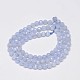 Faceted Round Natural Blue Lace Agate Bead Strands G-F289-10-2