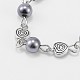 Fatti a mano rotonda perline perle di vetro catena per collane bracciali fare AJEW-JB00077-02-2
