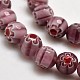 Faceted Millefiori Glass Round Beads Strands LK-P006-03-3