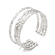 304 bracelets manchette multi-lignes en acier inoxydable pour femme BJEW-L682-004P-3