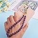 Natural Amethyst & 304 Stainless Steel Round Beaded Mobile Straps HJEW-SW00043-06-4