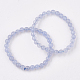 Dentelle bleu agate bracelets élastiques naturelles BJEW-S138-01B-2