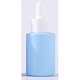 ガラスドロッパーボトル  プラスチックカバー付き  コラム  ブルー  3.7x9cm  容量：30ml（1.01fl.oz） MRMJ-WH0073-08B-1