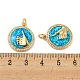 Brass Micro Pave Cubic Zirconia with Synthetic Opal Pendants KK-D096-05B-01-3