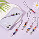 Gemstone Bead Decoration Phone Charms Strap with Alloy Pendant HJEW-PH01783-3