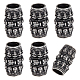 UNICRAFTALE 6 Pcs Column with Skull Beads Stainless Steel Beads Antique Silver Spacer Beads European Large Hole Parachute Cord Bead for Knives Flashlight Knuckles Bracelet Parachute Cord End Beads STAS-UN0043-37-1