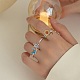 4Pcs 4 Style Cubic Zirconia Rotatable Cuff Ring for Calming Worry RJEW-SZ0001-14-7