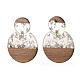 Boucles d'oreilles pendantes en résine transparente et bois de noyer EJEW-JE04281-02-2