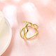 Oro alla moda regolabile placcato gli anelli di barretta a larga banda gemelli in ottone RJEW-BB15302-G-3
