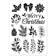 GLOBLELAND Christmas Plants Clear Stamps Xmas Winter Leaves Pinecone Silicone Clear Stamp Seals for Cards Making DIY Scrapbooking Photo Journal Album Decoration DIY-WH0167-56-1056-8