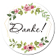 CREATCABIN 192Pcs Thank you Stickers Wedding Stickers Favors Flower Favor Labels for Birthday Party Gift Wedding Invitation Shops Packaging Small Business Envelope Seals 1.77 Inch-Danke(German) AJEW-WH0343-003-1