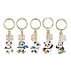 Porte-clés pendentif en émail en alliage de flocon de neige et de panda KEYC-JKC00630-1