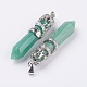 Natural Green Aventurine Big Pointed Pendants G-G738-A-34-2