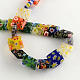 Square Handmade Millefiori Glass Beads Strands LK-R004-15-2
