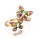 Brass Micro Pave Cubic Zirconia Finger Rings RJEW-P077-12G-4