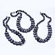 Flocon de neige naturelle colliers de perles obsidienne NJEW-G920-04-4