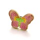 Butterfly Brass Enamel Beads KK-N0081-66B-2