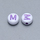 Perles de lettre de trou horizontal acryliques artisanales SACR-S201-11M-2