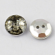 2-Hole Taiwan Acrylic Rhinestone Flat Round Buttons BUTT-F015-11.5mm-19-2