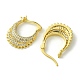 Brass with Cubic Zirconia Hoop Earrings EJEW-K267-05G-2