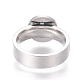 304 anillos de dedo del acero inoxidable y resina RJEW-F098-08P-2