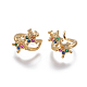Brass Cubic Zirconia Cuff Earrings EJEW-O092-04G-1