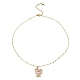 Collane con pendente a forma di cuore in ottone dorato chiaro con micro pavè di zirconi NJEW-E105-09KCG-01-2