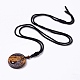 Collier pendentif thème yoga pierres précieuses avec cordon en nylon pour femme G-G993-B-3