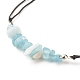 Bracelet de perles tressées avec des éclats d'aigue-marine naturelle BJEW-JB08019-10-4