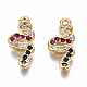Brass Micro Pave Cubic Zirconia Charms KK-N233-080-NF-2