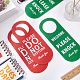 OLYCRAFT 4 Packs Do Not Disturb Door Hanger Sign 23x8 cm Double Sided Designed Notice Hanger Signs Leather Sign Welcome Please Knock Sign Please Do Not Disturb Sign for Hotel Home Meeting Session AJEW-WH0277-91-4